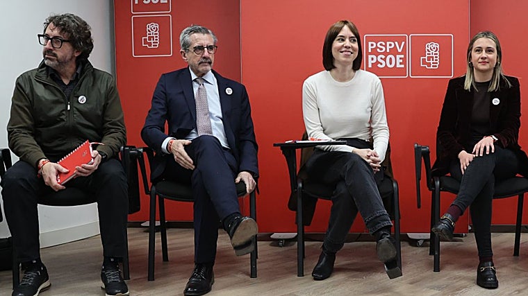 Imagen de archivo de José María Ángel y Diana Morant durante una reunión de la Ejecutiva del PSPV