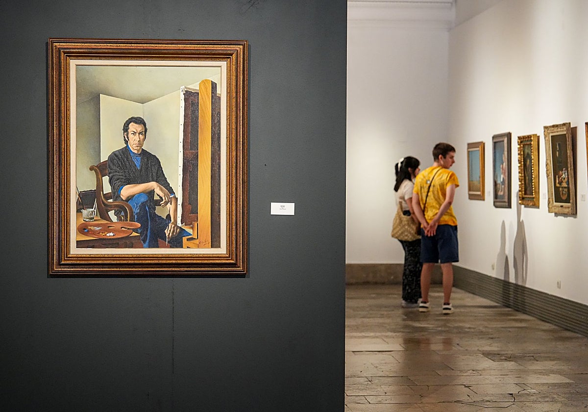 Retrato de Capuletti a la entrada de la exposición