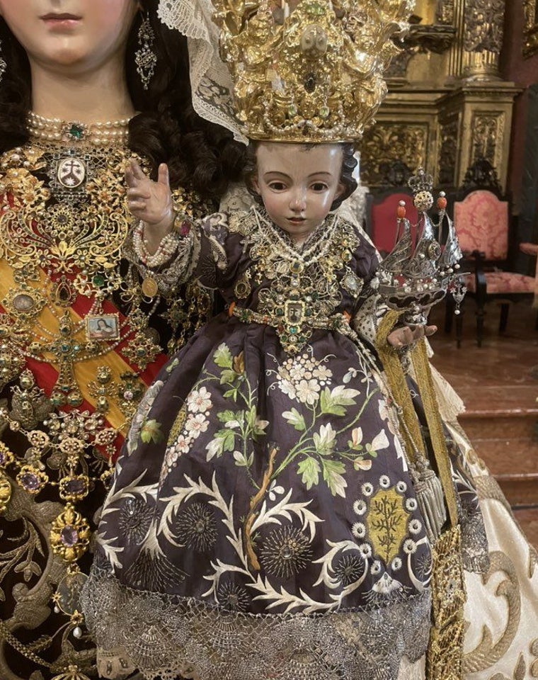 El Niño Jesús del Carmen, cuando estuvo expuesto en besamanos los días 12, 13 y 14 de julio