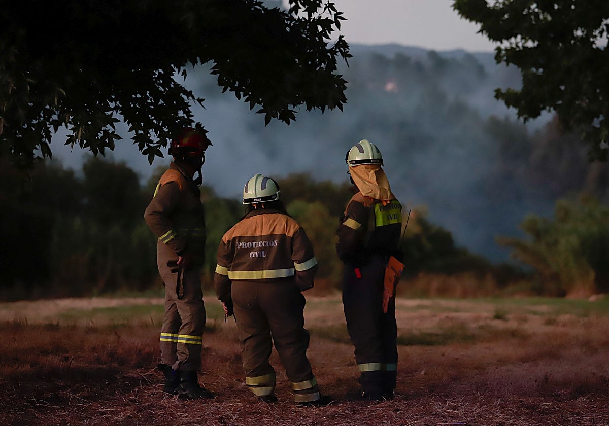 Brigadistas a pie de incendio, este verano en Galicia