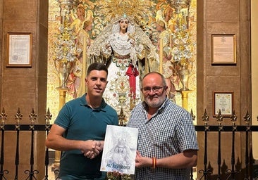 Antonio Caro Santos y Julio Mifsut, ante la Virgen de la Paz
