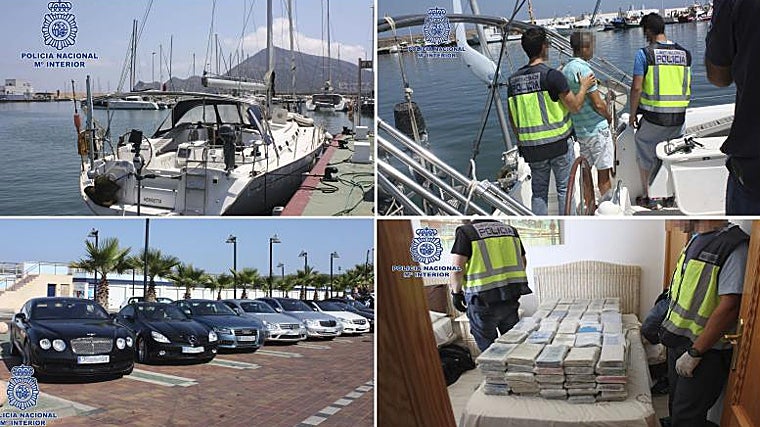 Fotos de la operación en que fue detenido por última vez el 'narco de Wikipedia', en Alicante, coches de lujo y una tonelada de cocaína intervenida
