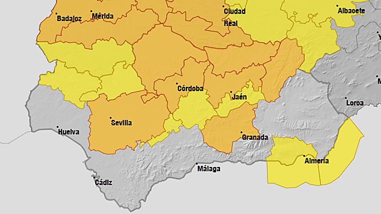 Avisos por calor en Andalucía lunes 4 de agosto de 2025