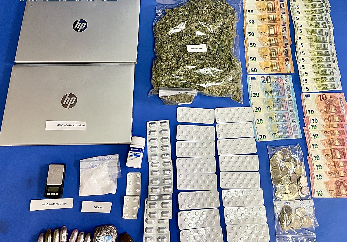 Material incautado por la Policía en Las Margaritas