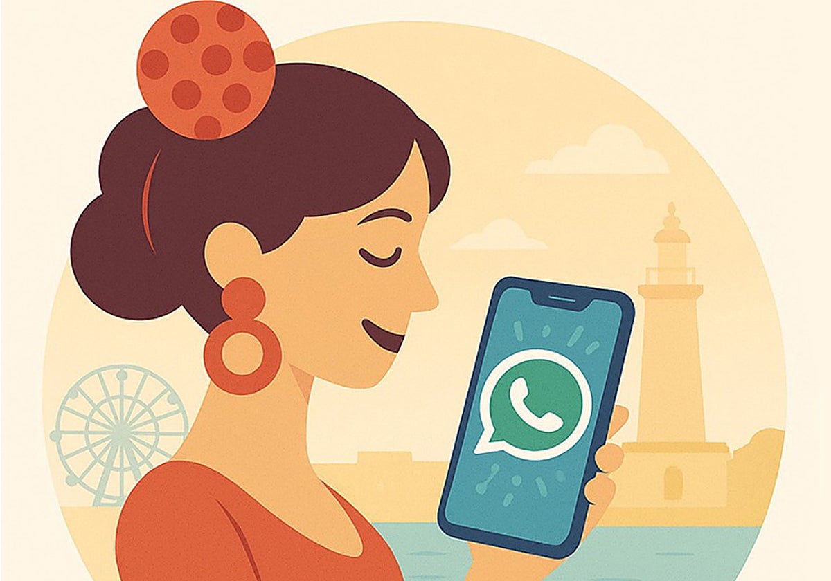 Cartel de la Feria de Málaga con el asistente virtual a través de WhatsApp