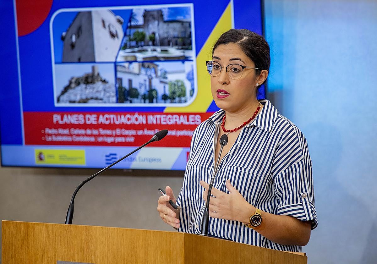 La delegada de Fondos Europeos de Diputación, este martes durante su comparecencia