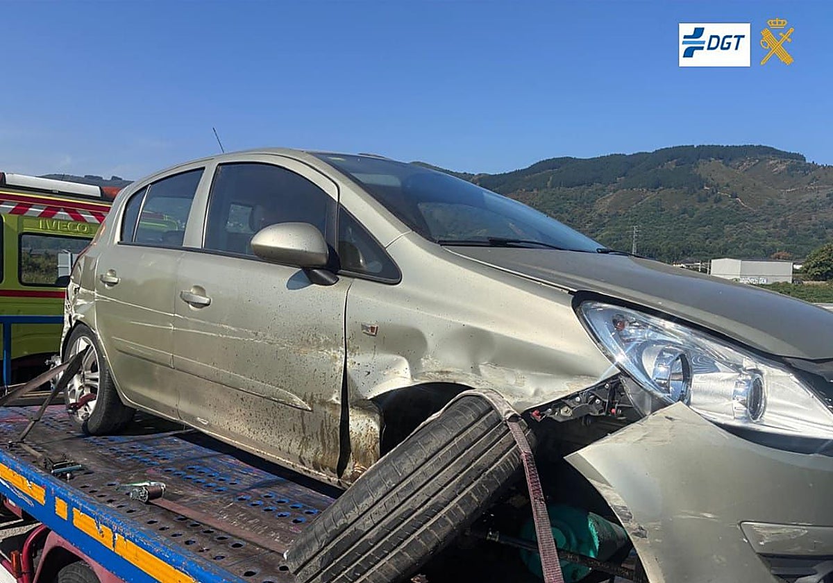 El coche afectado en el siniestro