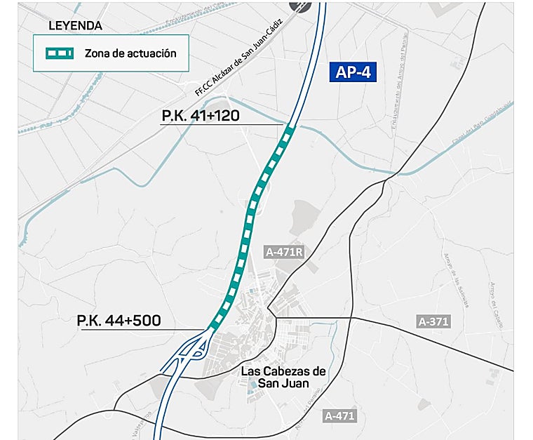 Tráfico habilita el arcén de la autopista AP-4 durante tres kilómetros para aliviar el colapso en la circulación de Sevilla a Cádiz
