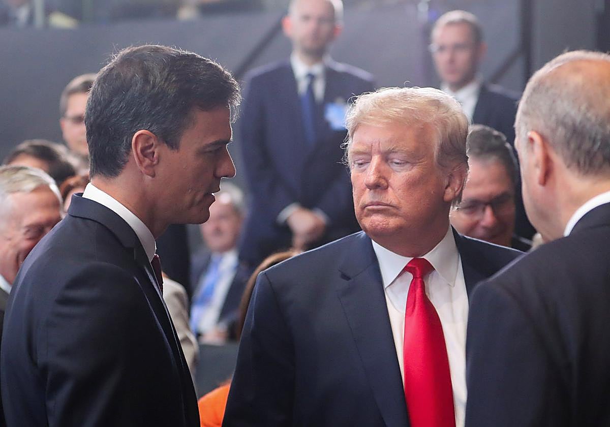 El presidente del Gobierno, Pedro Sánchez y el presidente de Estados Unidos, Donald Trump
