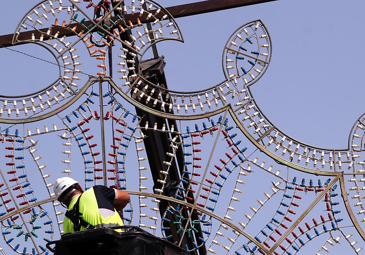Montaje de la feria de Málaga