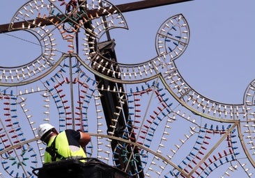 Montaje de la feria de Málaga