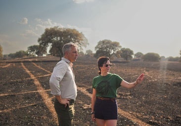 Ayuso, en la zona quemada en Tres Cantos: «No es momento de estar al politiqueo, sino de colaborar»