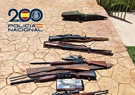 Detenido con un arsenal de armas y más de 700 plantas de marihuana en una finca de Alicante