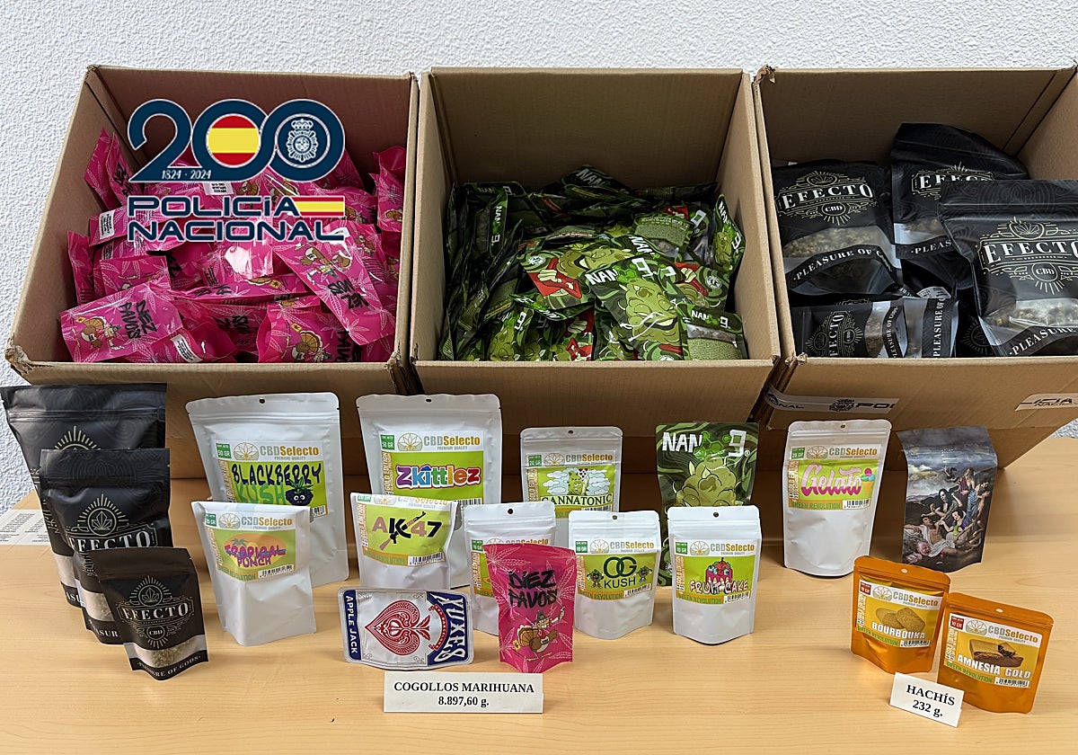 Imagen de las bolsas de marihuana que vendía ilegalmente un growshop de Gandía