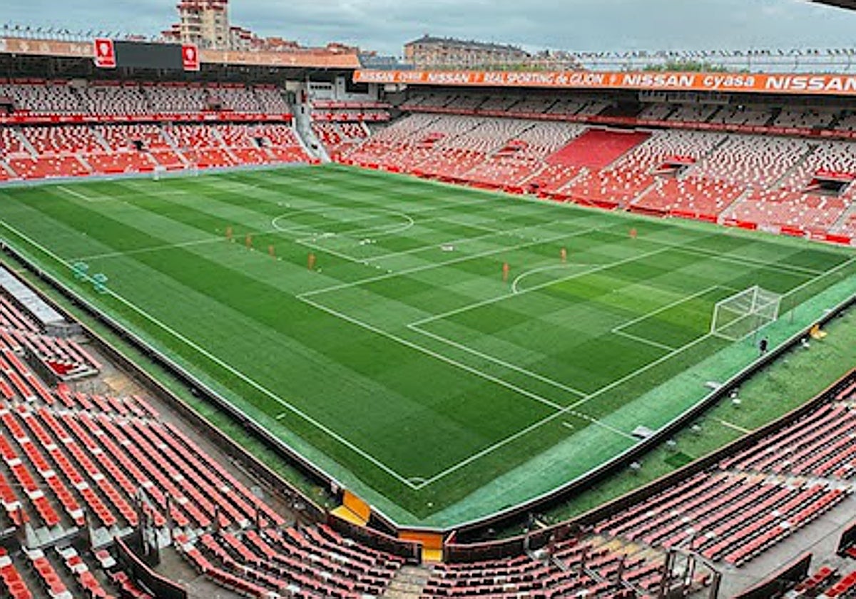 Vista general del estadio El Molinón - Enrique Castro Quini