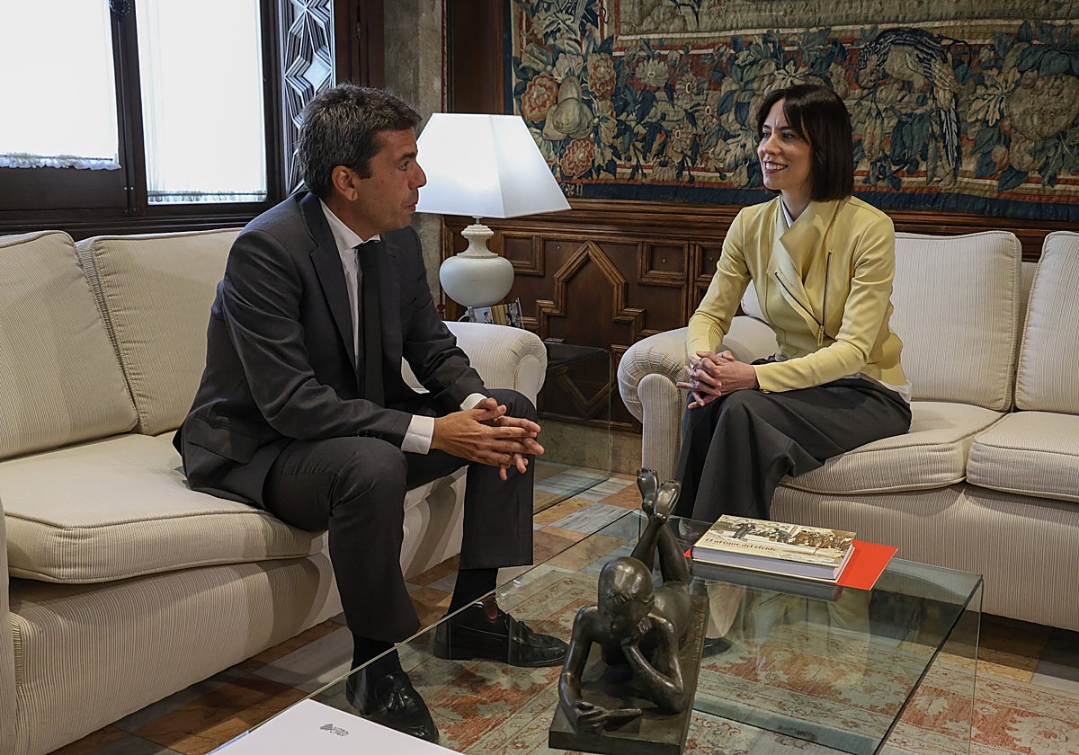 Imagen de archivo del presidente de la Generalitat Valenciana, Carlos Mazón, y de la líder del PSPV-PSOE, Diana Morant
