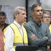 El presidente del Gobierno, junto al ministro y al presidente gallego, en Orense, esta mañana