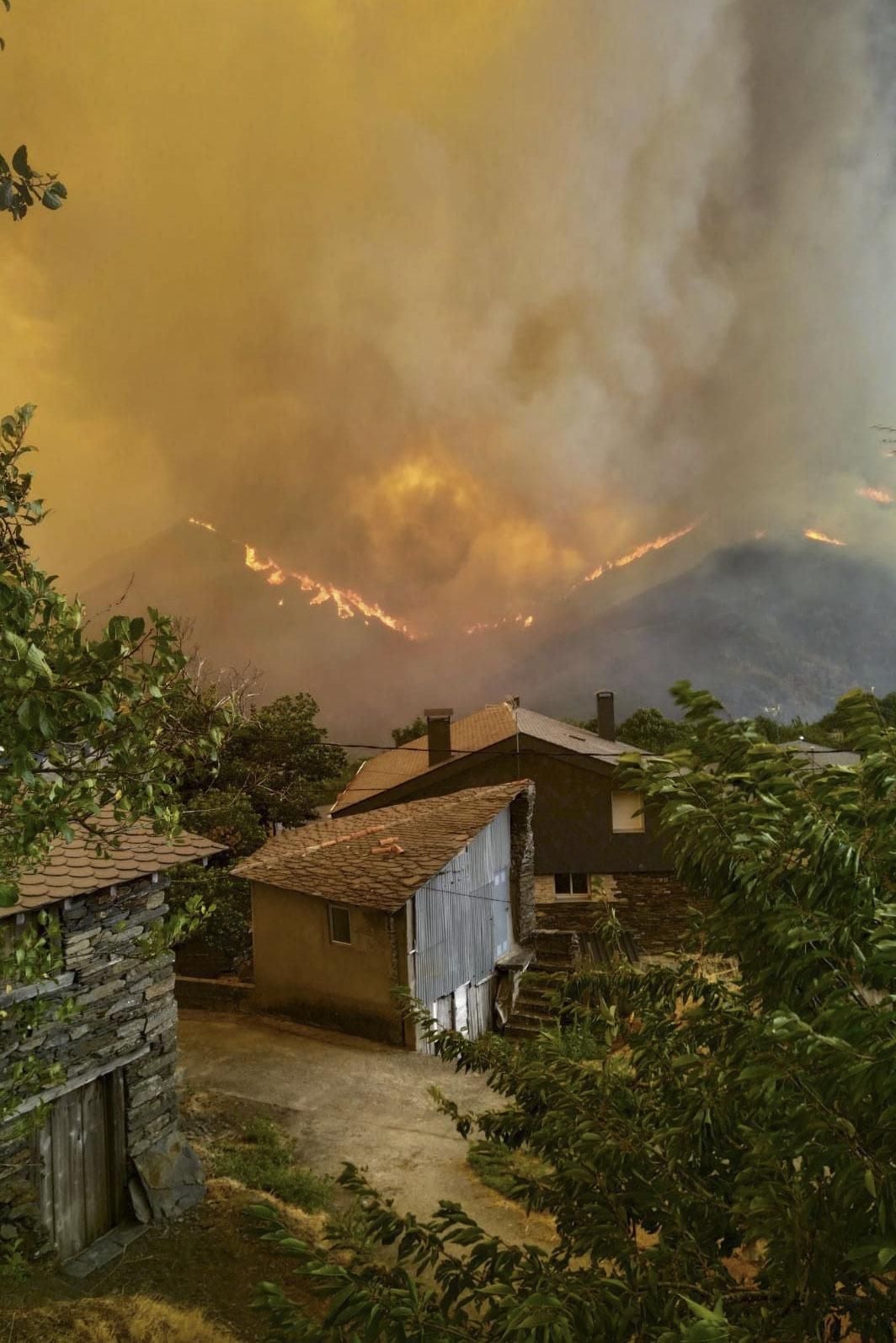 Incendio que afecta a la zona del Bierzo, en León 