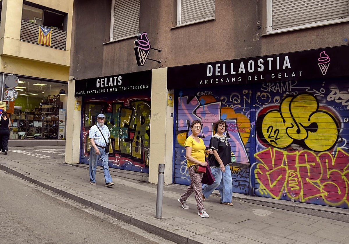 Un aspecto de la heladería de Gracia foco de la polémica