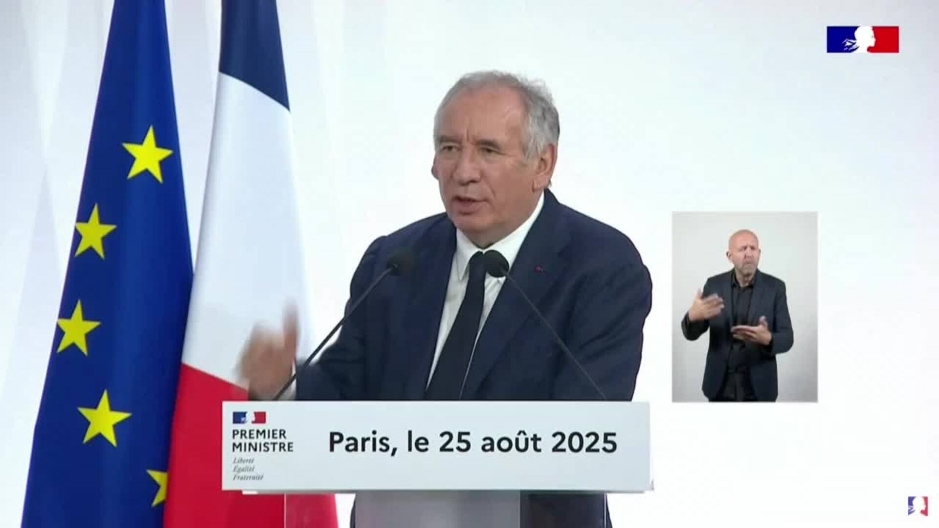 Bayrou se someterá a un voto de confianza el 8 de septiembre por su plan de austeridad