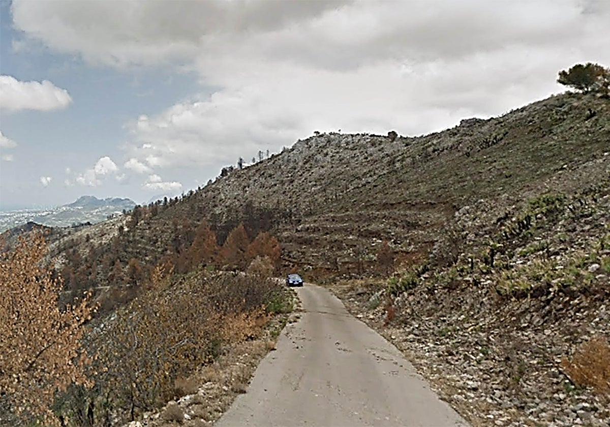 Imagen del camino de La Vall d´Ebo a L´Atzúbia