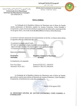 Imagen - Un avión militar mauritano aterriza en un aeródromo sin control policial en Soria