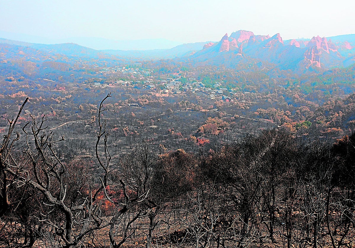 El incendio de Yeres (León), que afectó al paraje natural de Las Médulas