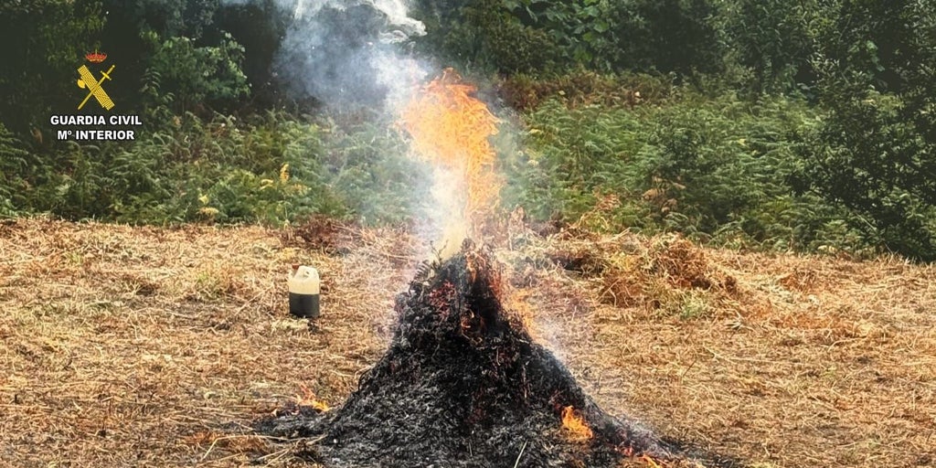 La Guardia Civil detiene en O Pino (La Coruña) al presunto autor de cuatro incendios forestales