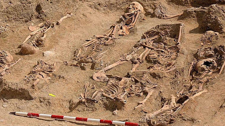 Detalle de los restos encontrados en Arapiles