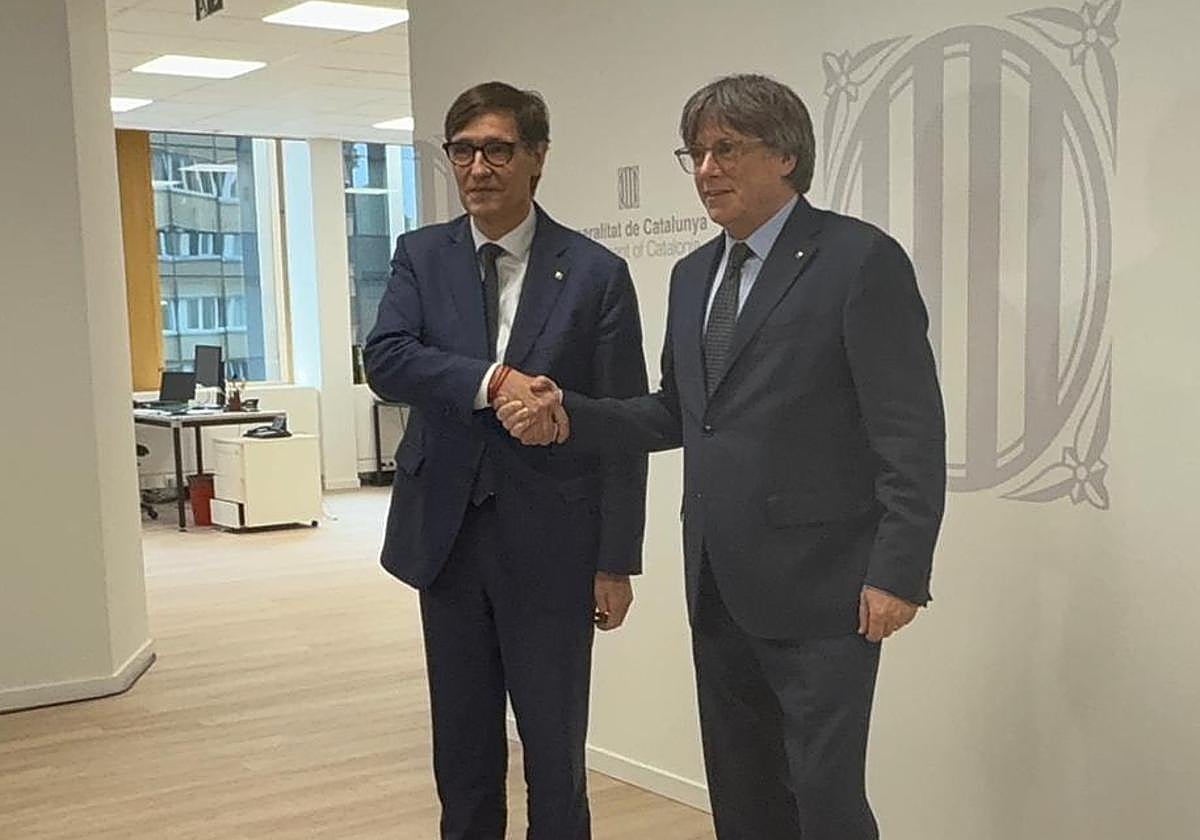 Illa y Puigdemont, en la sede del Govern en Bruselas