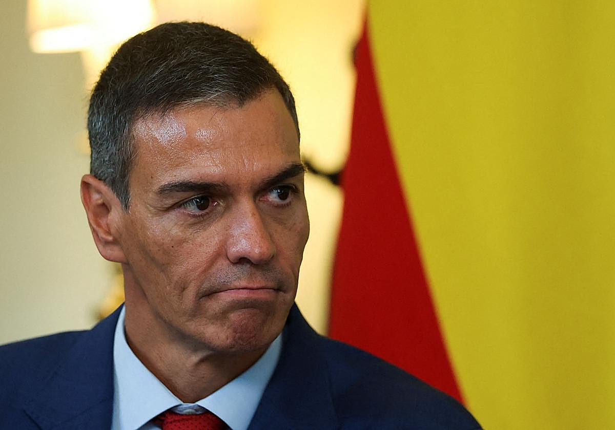 Pedro Sánchez, durante la reunión de este miércoles con Starmer.