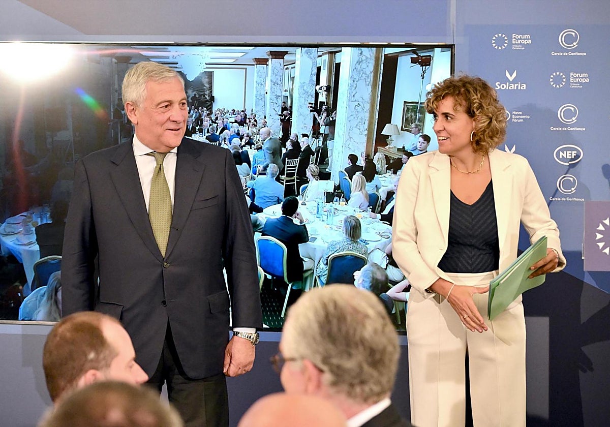 Montserrat, con el ministro de Exteriores de Italia, Antonio Tajani, en Barcelona