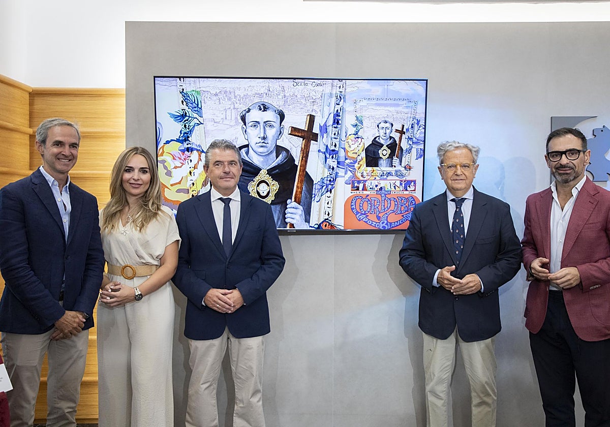 Luis Luque, Narci Gómez, Manuel Murillo, Salvador Fuentes y Félix Romero, el viernes en la presentación del segundo Salón de Emprendimiento Cofrade