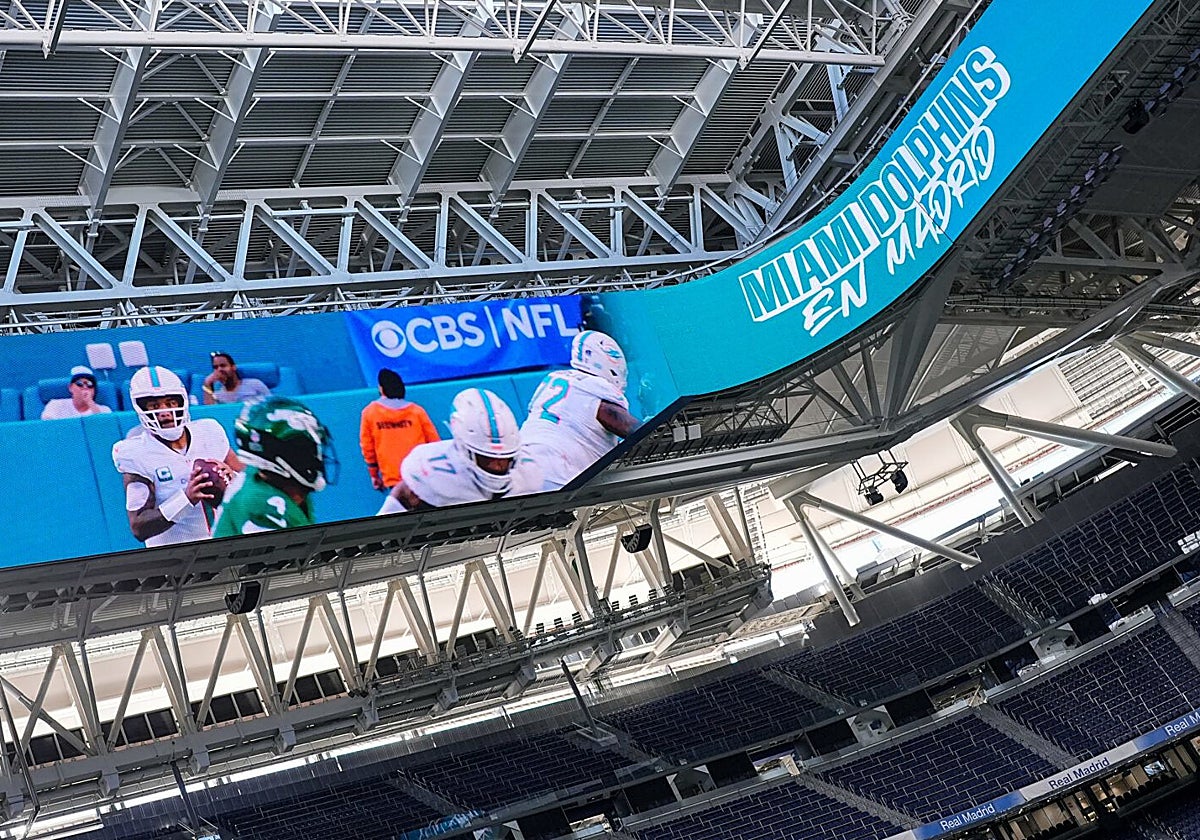 Anuncio del partido de NFL que se disputará en noviembre en el Santiago Bernabéu
