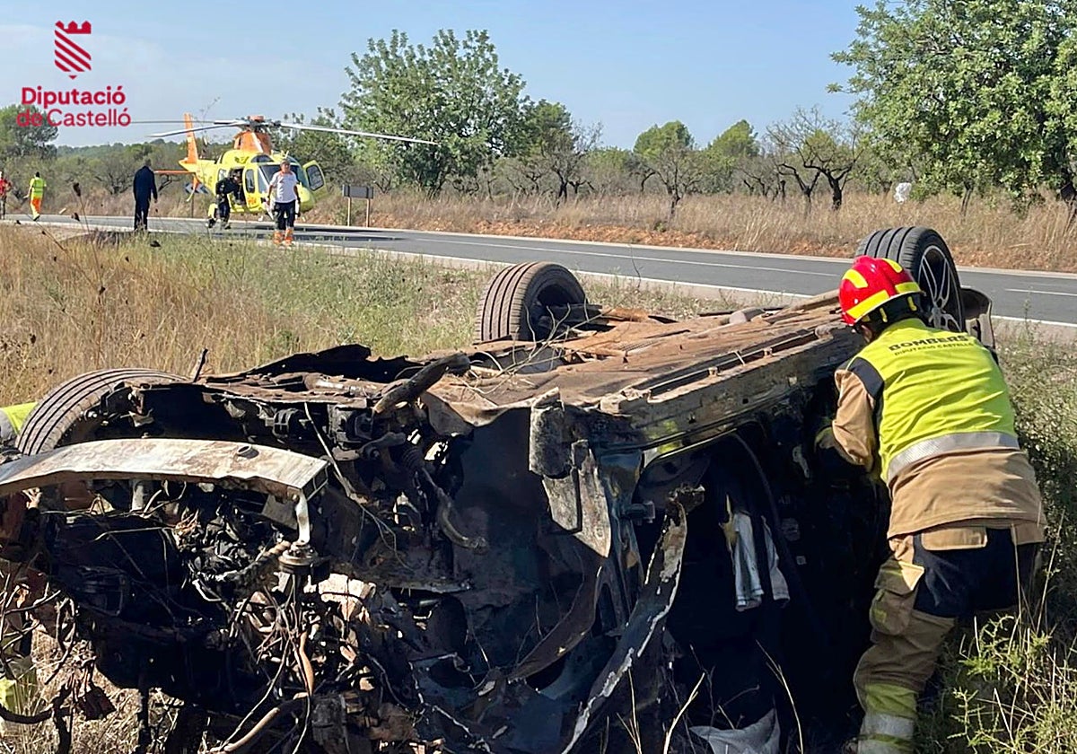 Imagen de la carretera donde ha muerto una persona este domingo en Castellón
