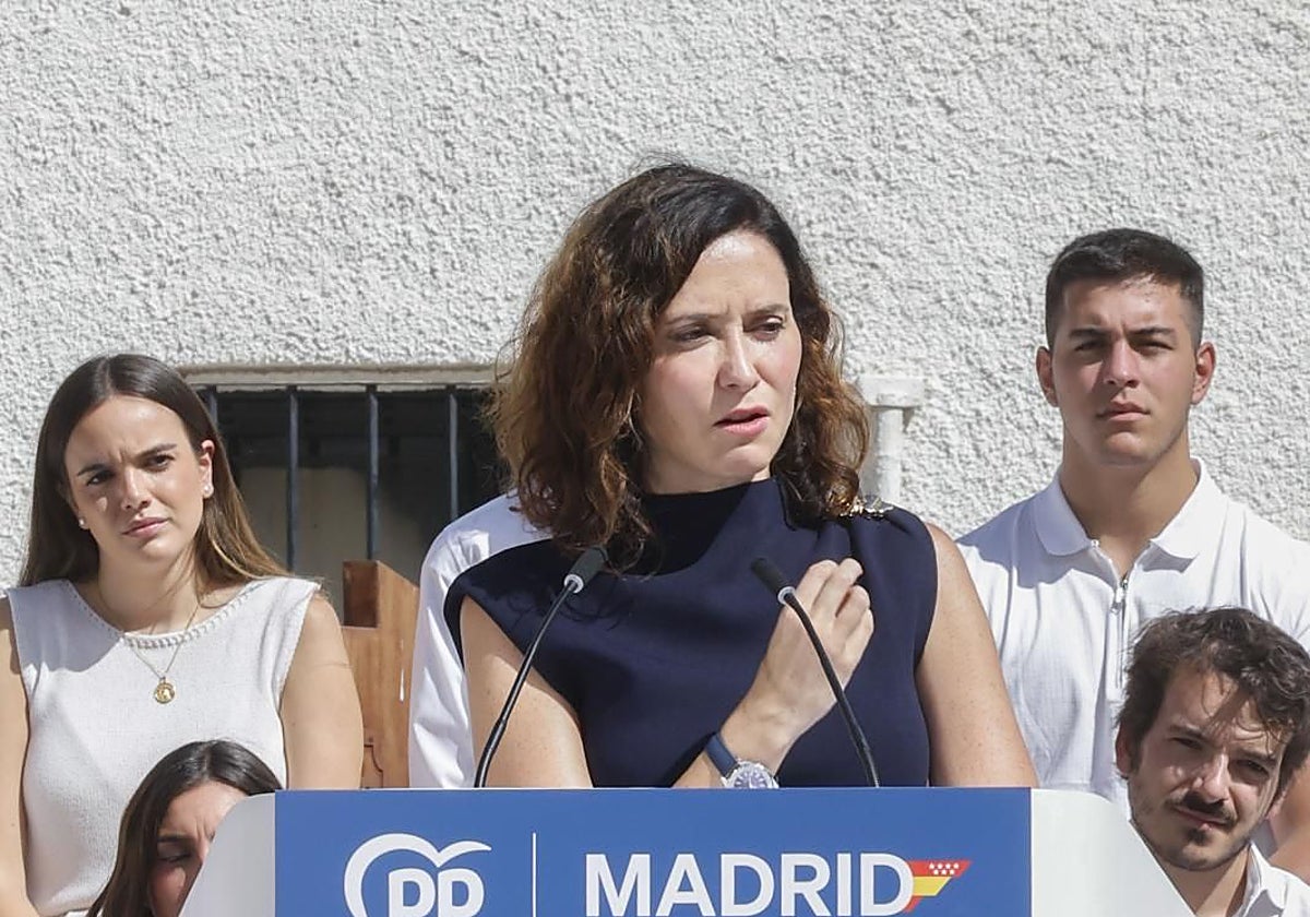 La presidenta de la Comunidad de Madrid, Isabel Díaz Ayuso, la semana pasada en Arganda del Rey