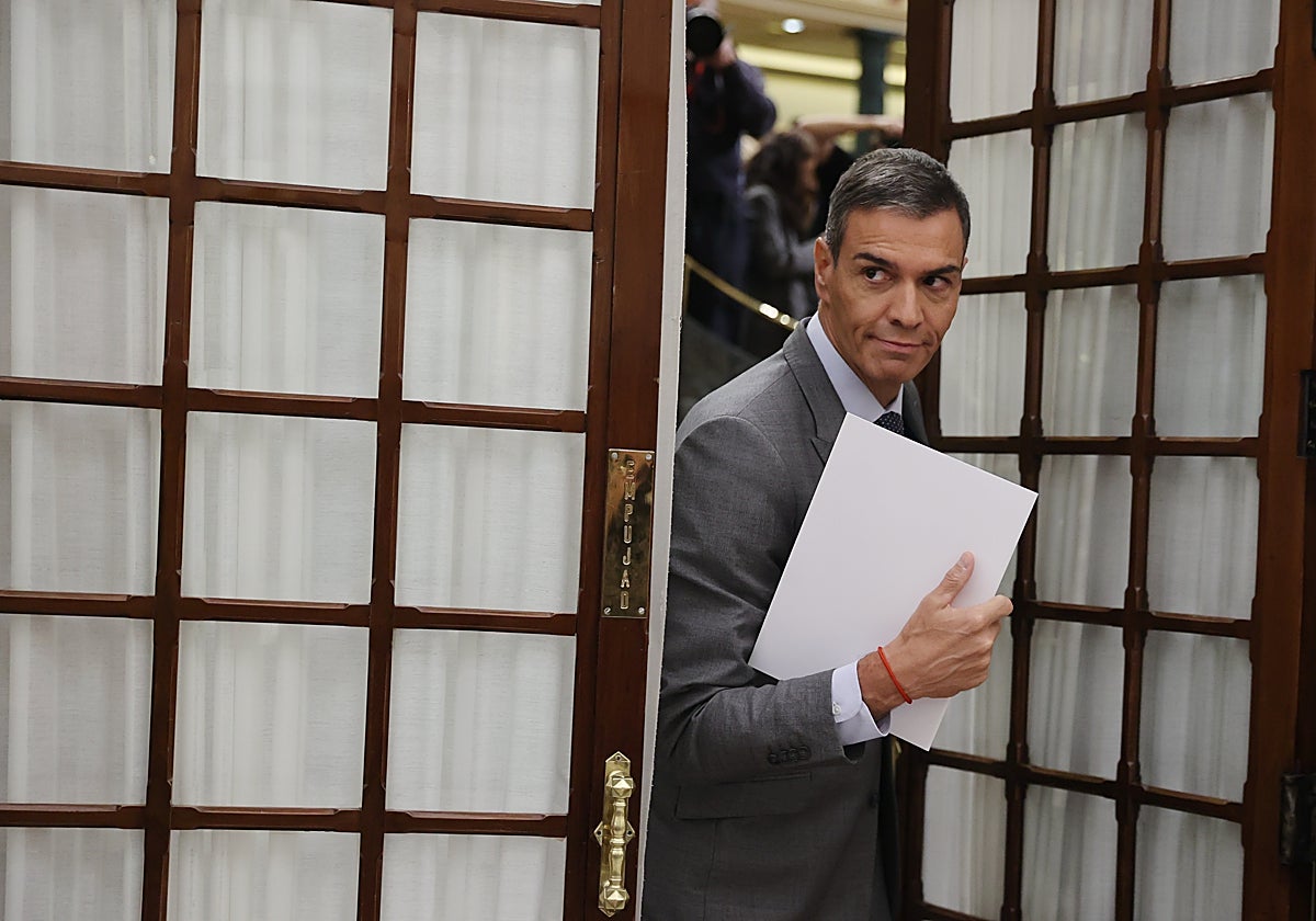 El presidente del Gobierno, Pedro Sánchez, en el Congreso de los Diputados