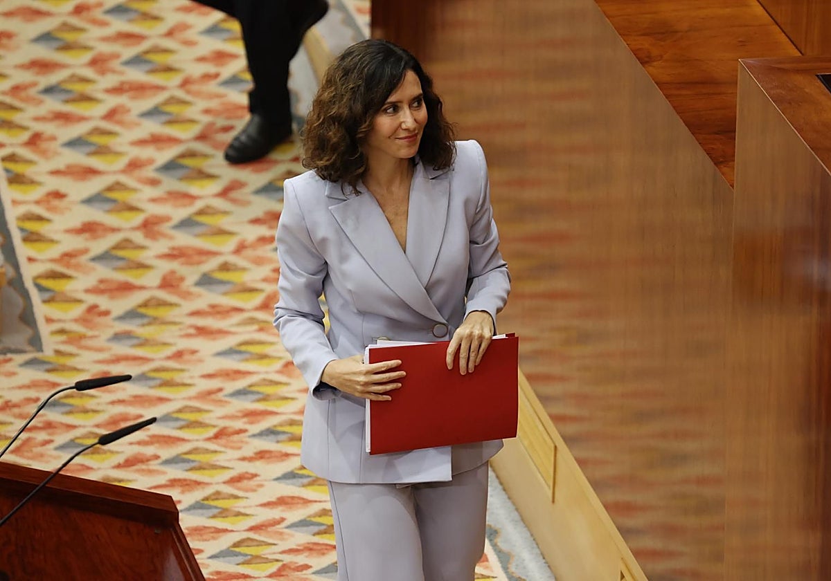Isabel Díaz Ayuso, en el Debate sobre el estado de la región