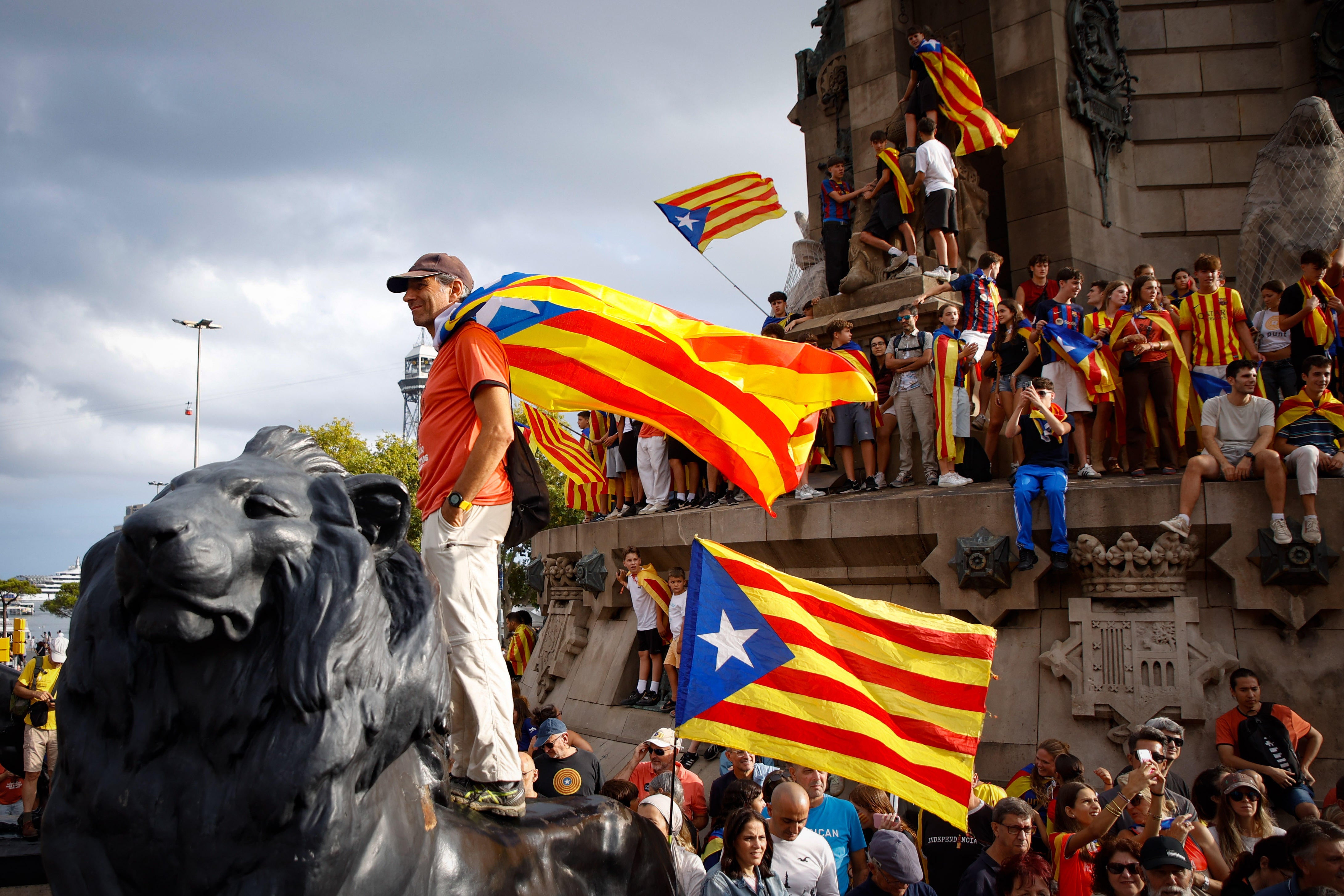 Asistentes a la manifestación de la Diada en Barcelona.