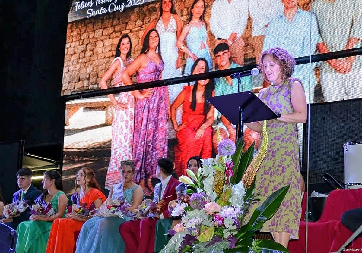 Miriam Antolín, durante la lectura del pregón