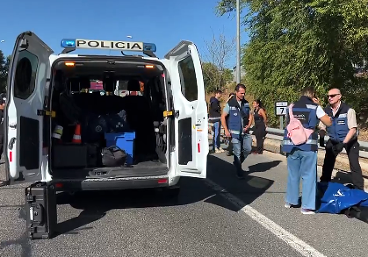 Policía Municipal de Madrid en el lugar del siniestro