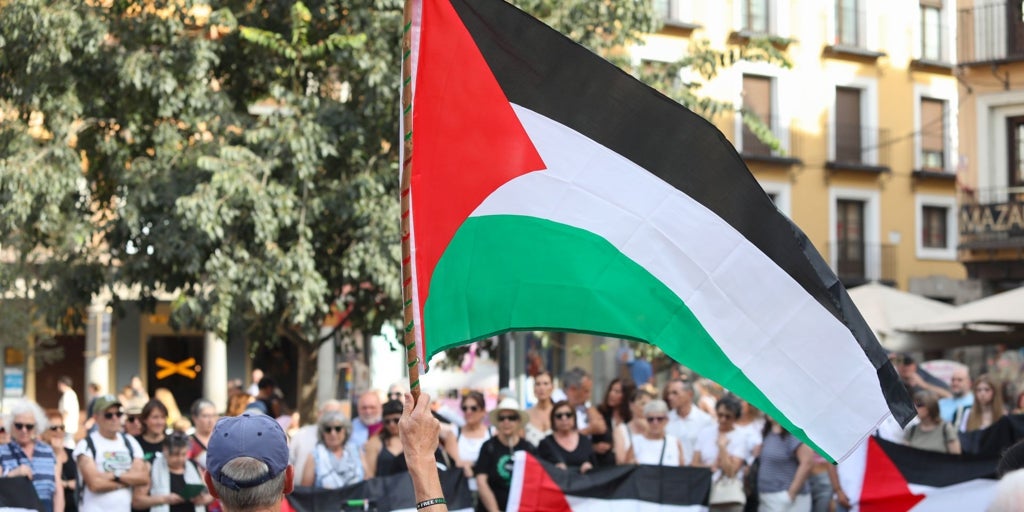 Unas 200 personas alzan la voz en la plaza de Zocodover de Toledo a favor de Palestina