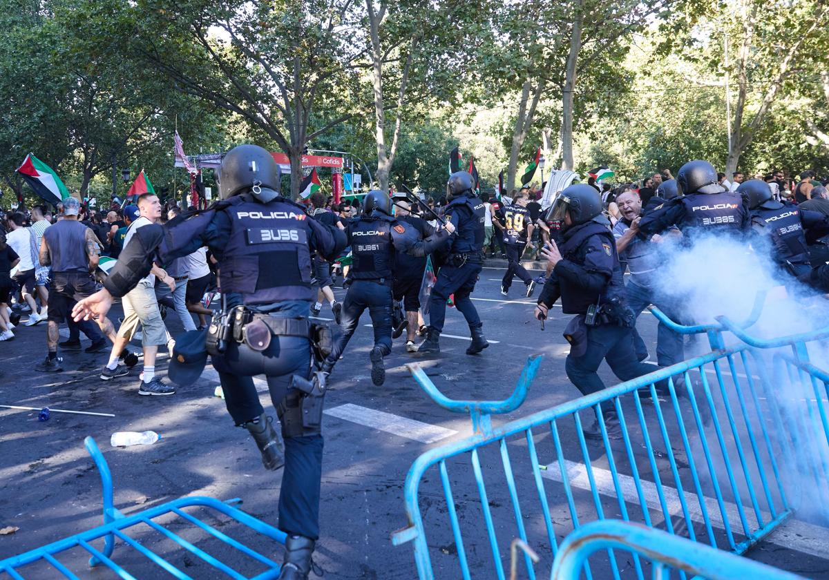Cargas policiales este domingo en Madrid.