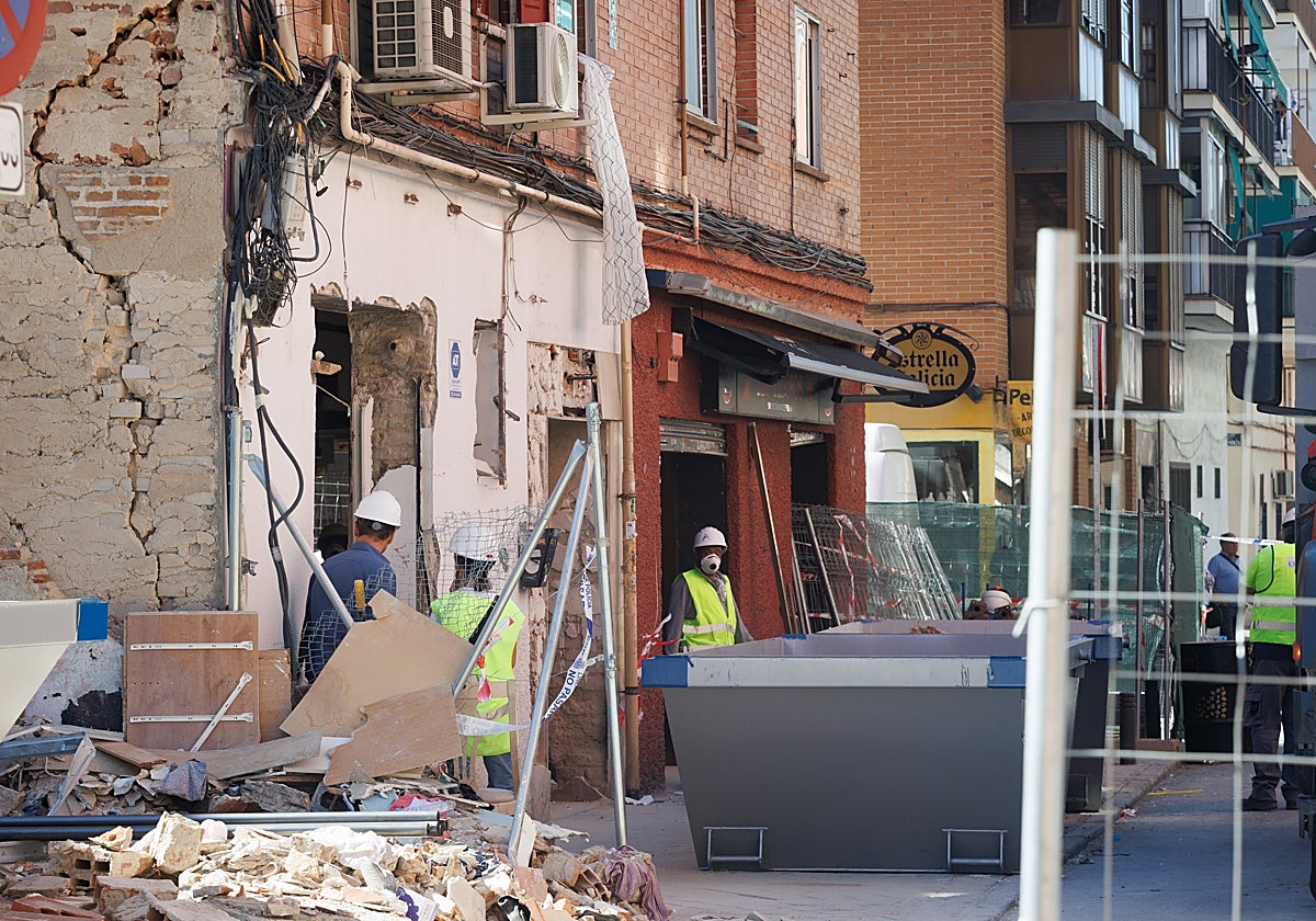 El local del número 3 de la calle Manuel Maroto donde se produjo la explosión