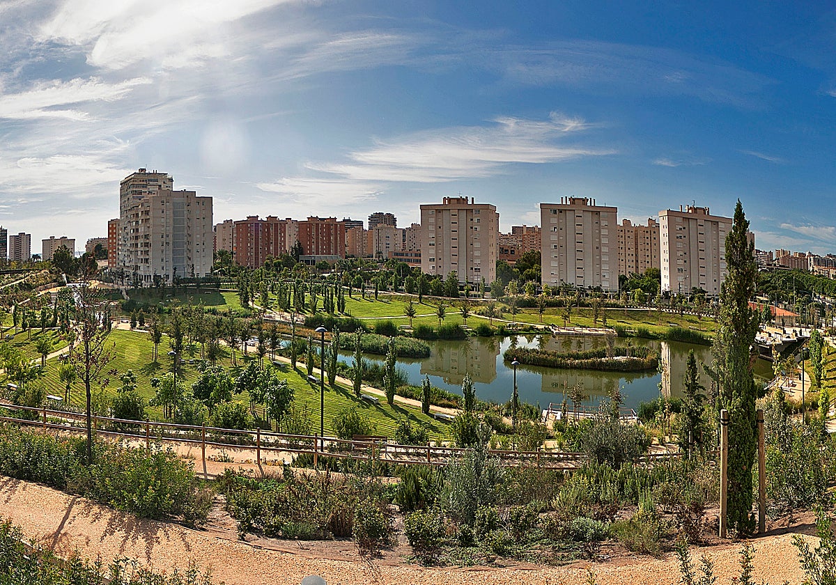 Vista panorámica del parque Marjal en Alicante