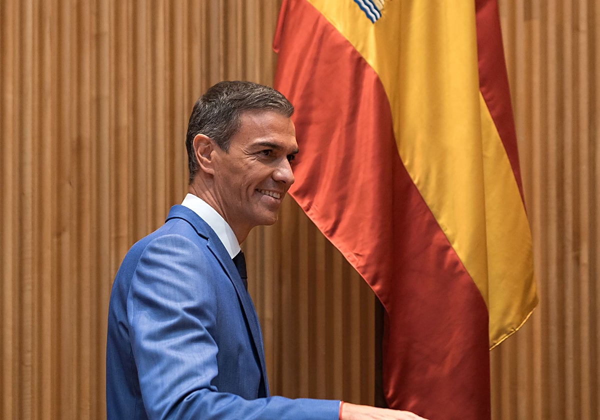 El presidente del Gobierno, Pedro Sánchez, ayer en el Congreso