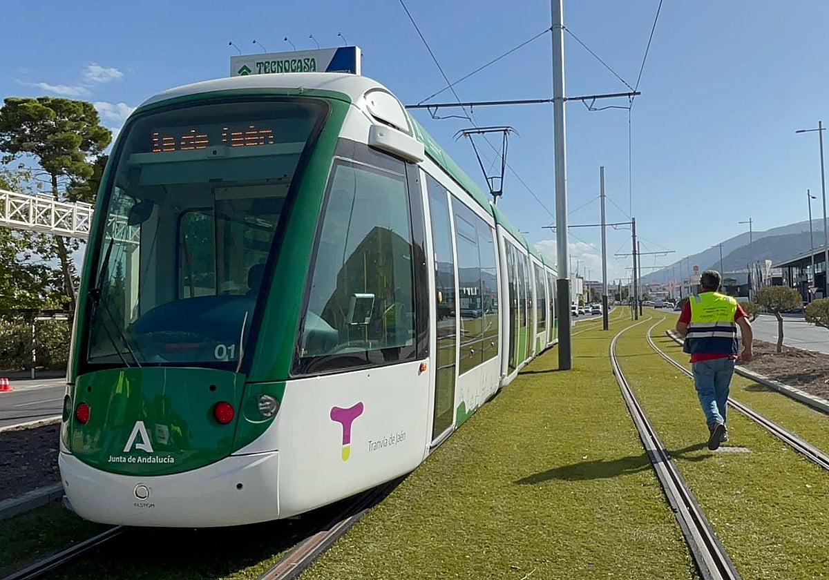 Tranvía de Jaén en recorrido de prueba