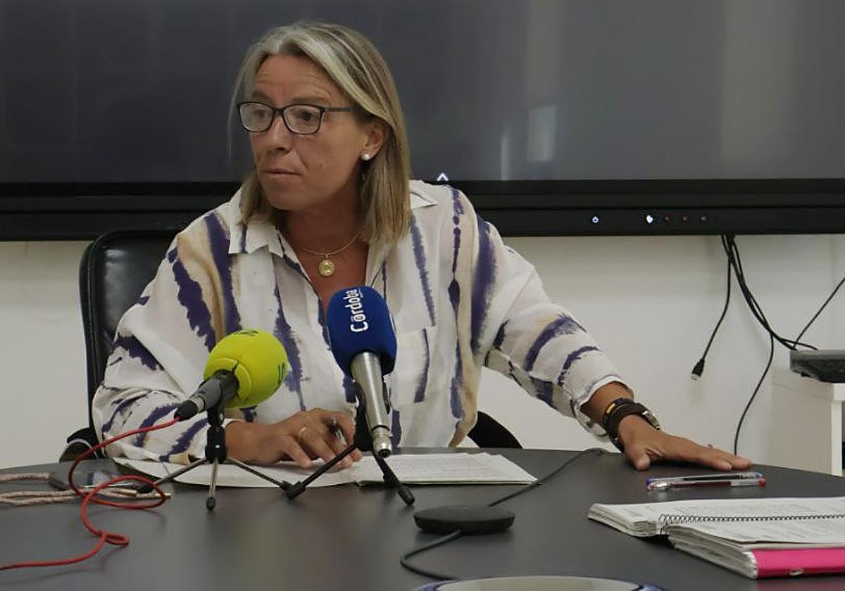 La presidenta de Sadeco, este viernes durante su comparecencia