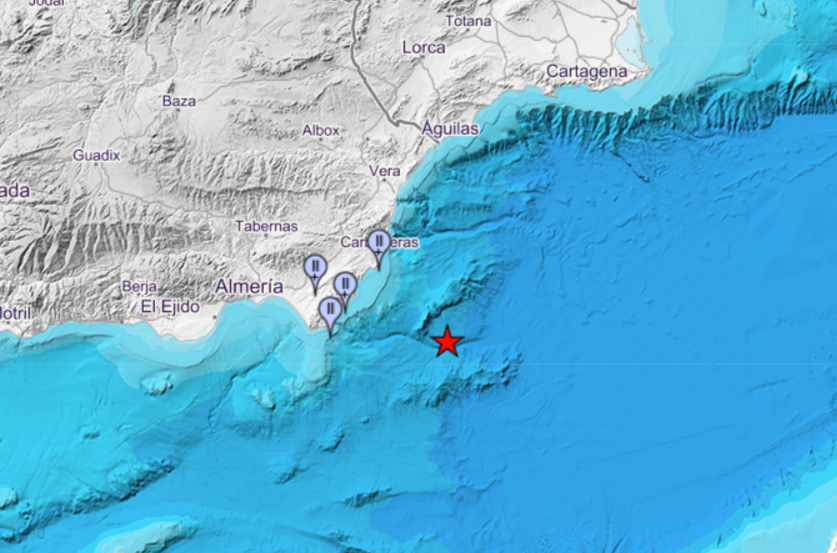 Un terremoto de magnitud 3,0 con epicentro en el Mediterráneo hace temblar la costa de Andalucía