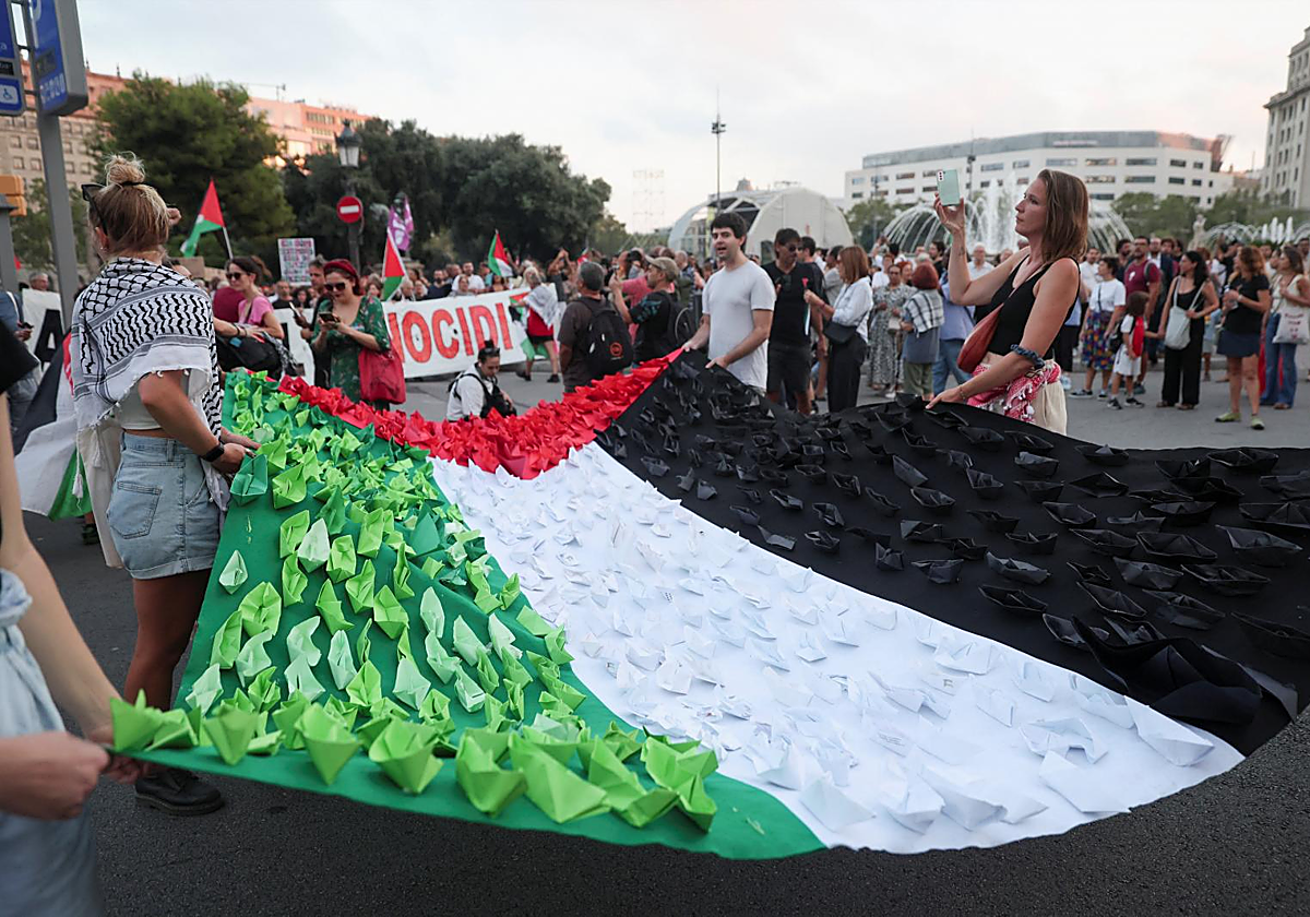 Manifestación a favor de Palestina y en contra de Irrael, en Barcelona celebrada la semana pasada